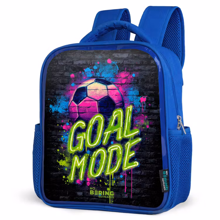 Kids backpack with name - Blue - Neon - Graffiti - Football - Colorful — 7