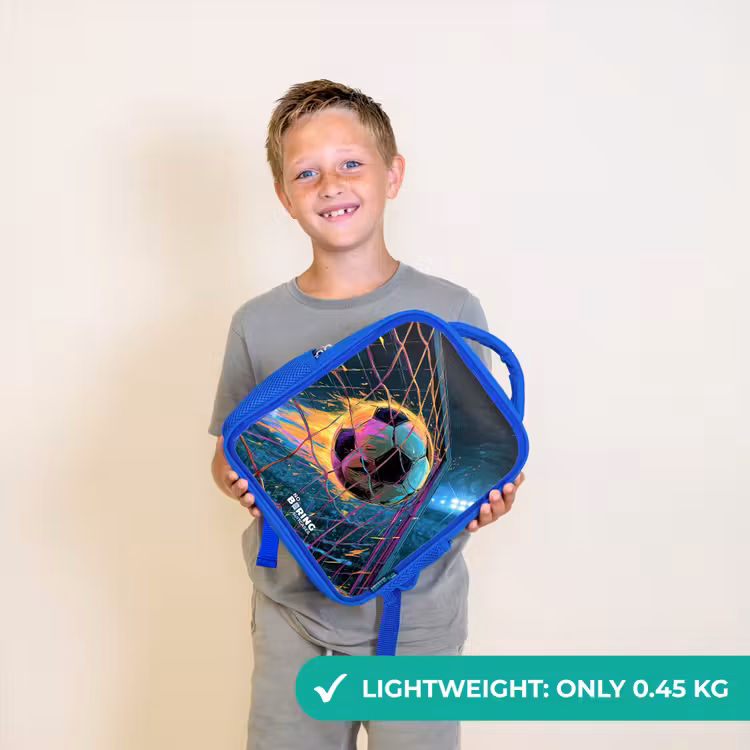 Kids backpack with name - Blue - Neon - Net - Football - Colorful — 3