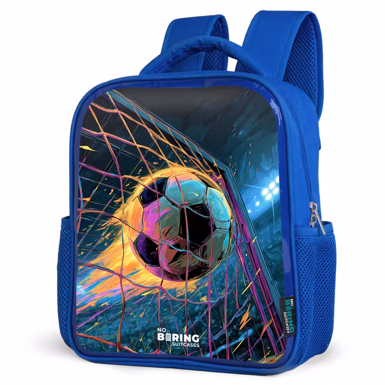Kids backpack with name - Blue - Neon - Net - Football - Colorful — 7