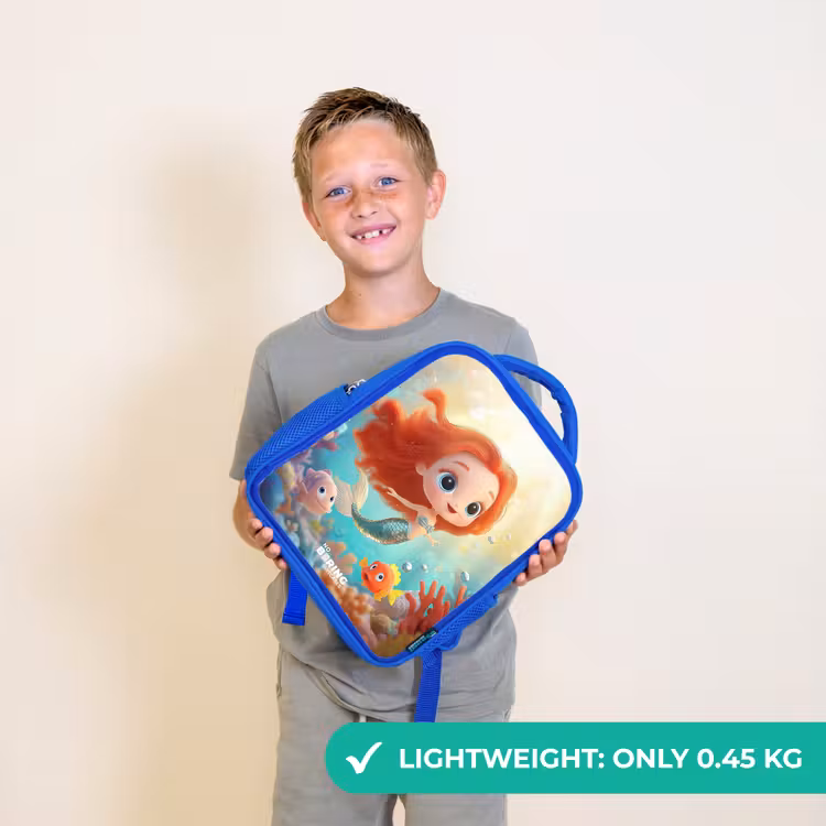 Kids backpack - Blue - Mermaid - Fish - Coral — 3