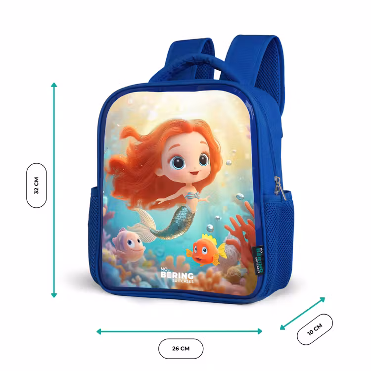 Kids backpack - Blue - Mermaid - Fish - Coral — 6