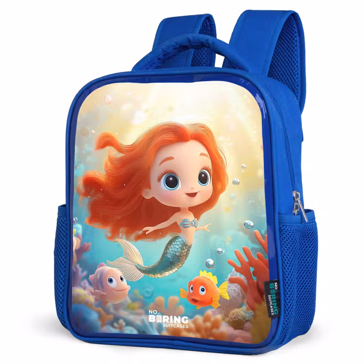 Kids backpack - Blue - Mermaid - Fish - Coral — 7
