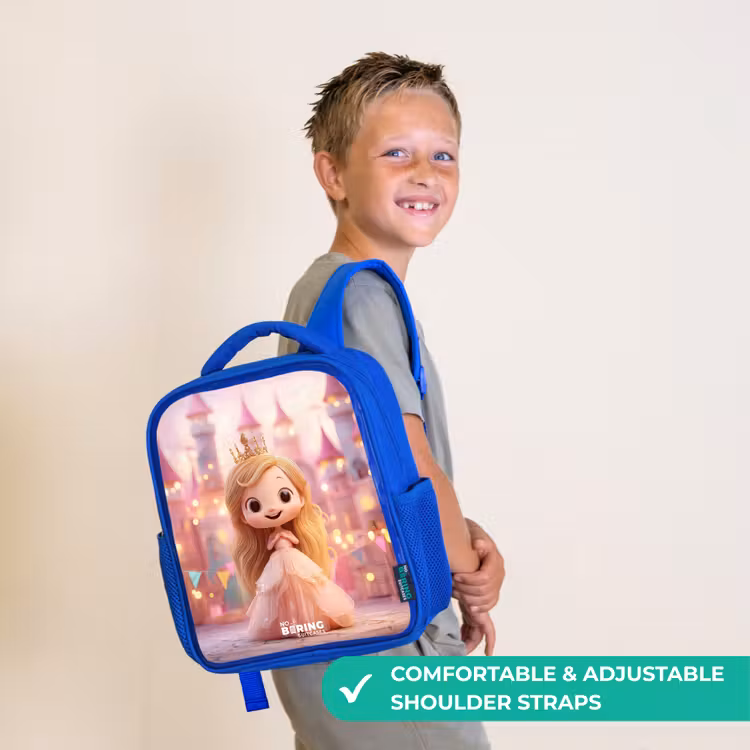 Kids backpack - Blue - Princess - Pink - Castle — 4