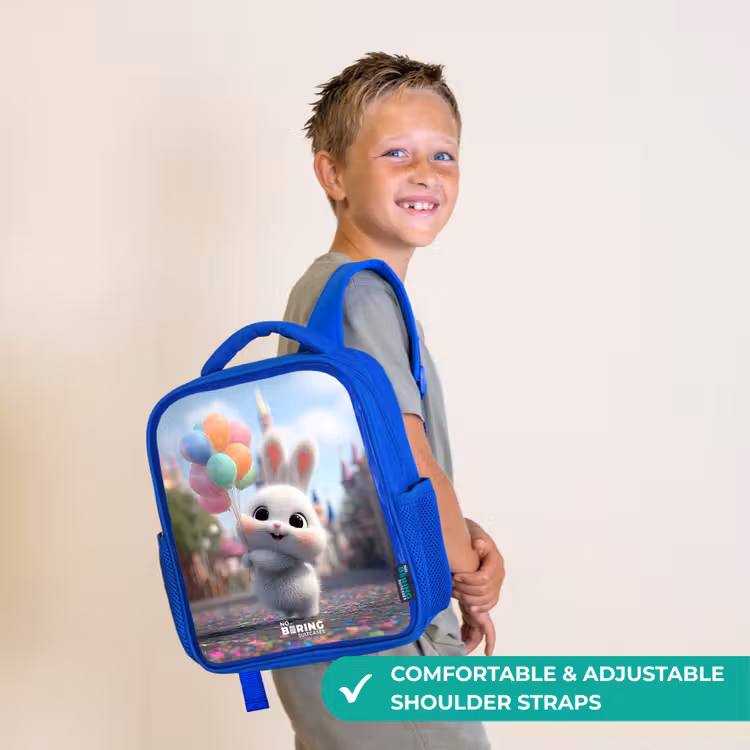 Kids backpack - Blue - Rabbit - Balloons — 4