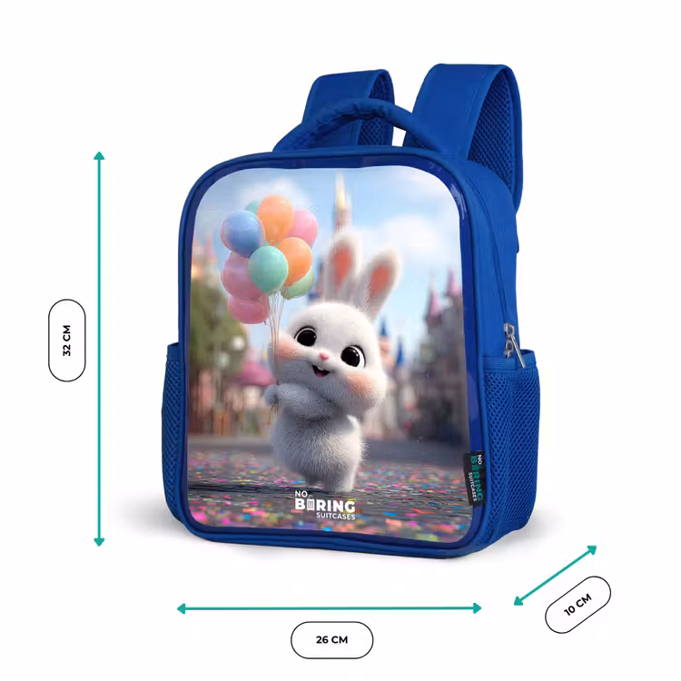 Kids backpack - Blue - Rabbit - Balloons — 6