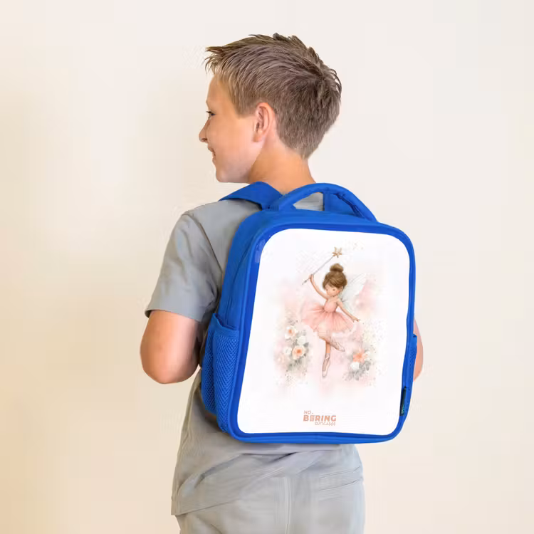 Kids backpack - Blue - Ballerina fairy in pink — 2