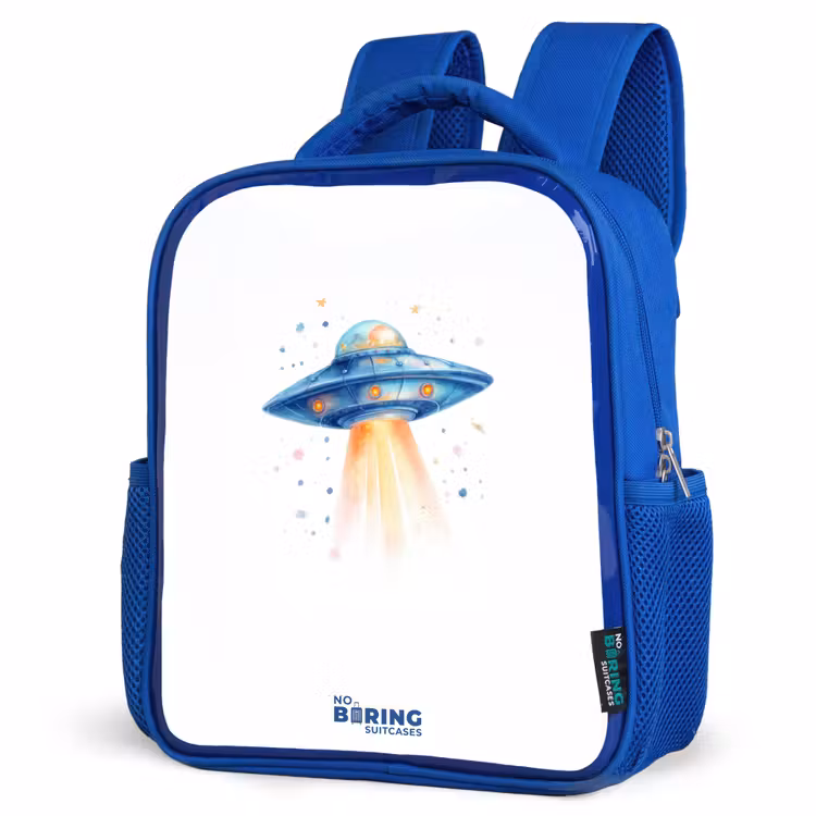 Kids backpack - Blue - Blue spaceship with beam of light — 7