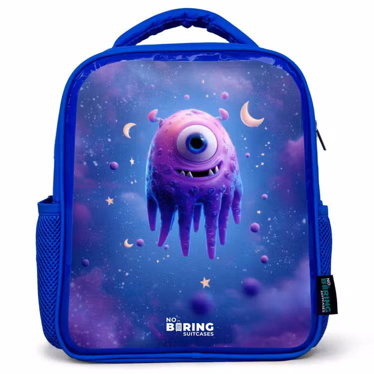 Kids backpack - Blue - Merry purple eye in space — 1
