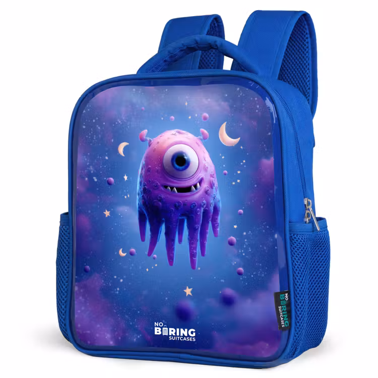 Kids backpack - Blue - Merry purple eye in space — 7