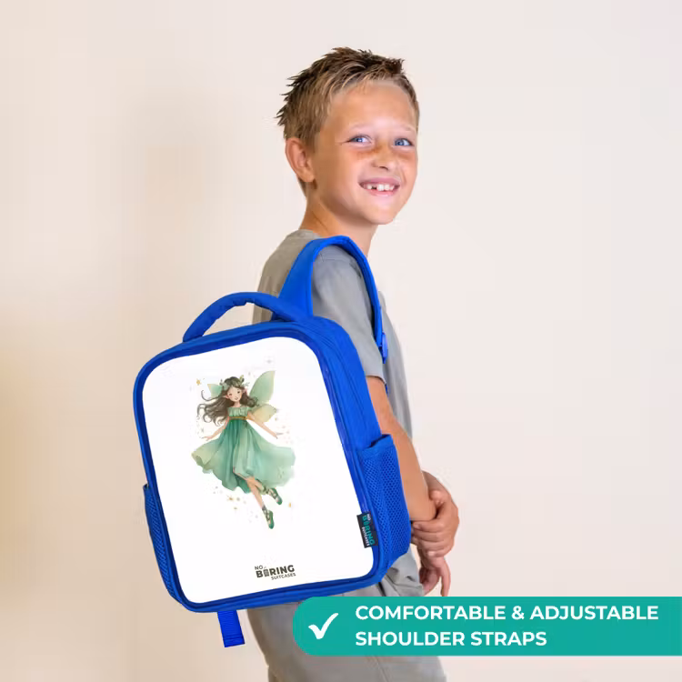 Kids backpack - Blue - Floating green elf — 4