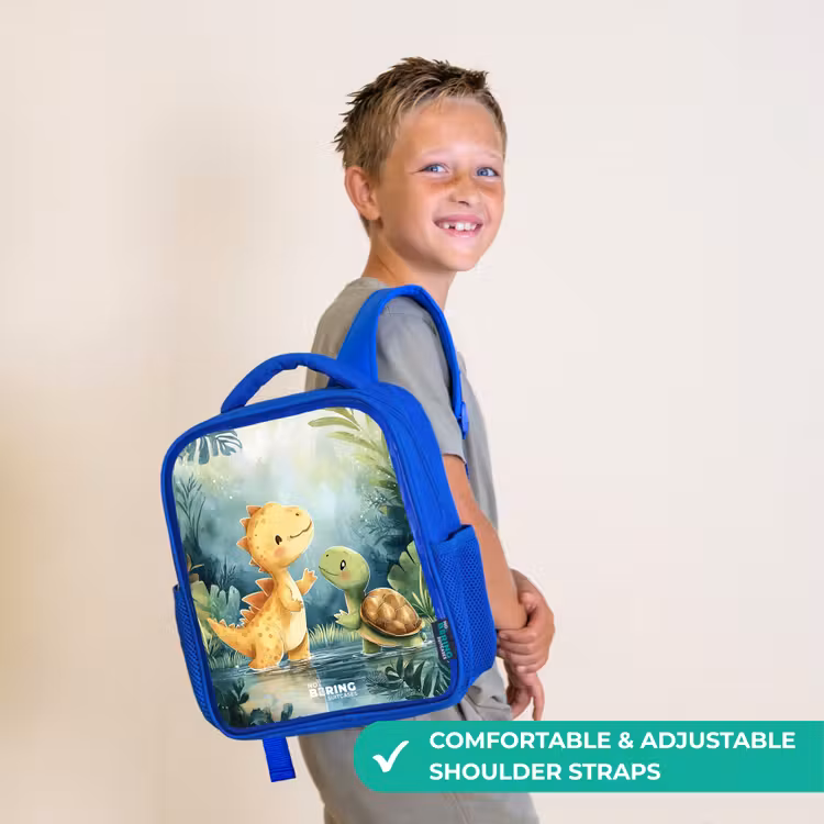 Kids backpack with name - Blue - Dino - Turtle - Jungle — 4