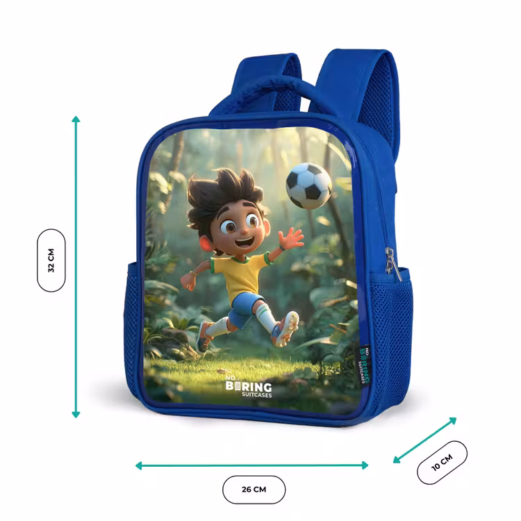 Kids backpack with name - Blue - Soccer - Boy - Forest — 6