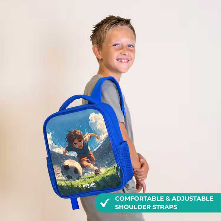 Kids backpack with name - Blue - Stadium - Football - Boy — 4