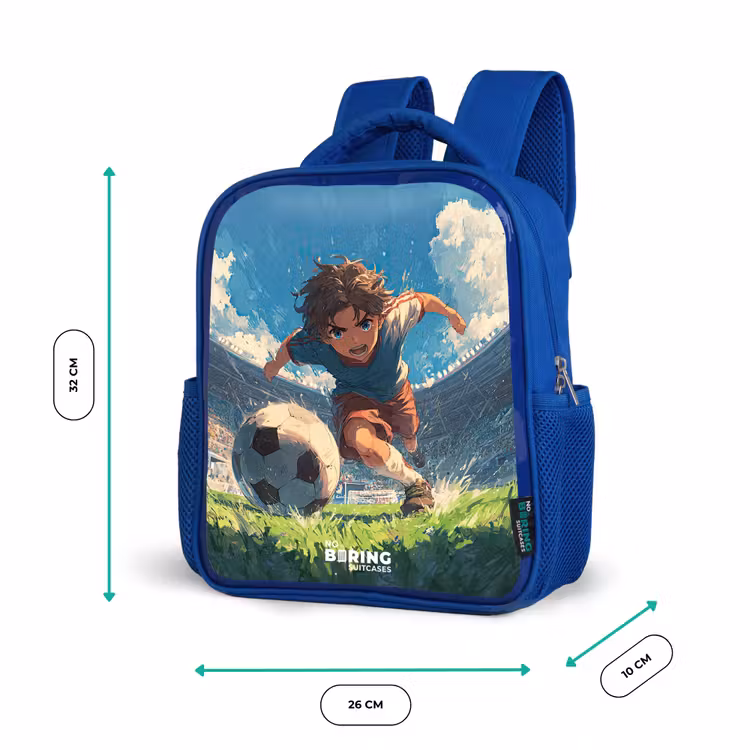 Kids backpack with name - Blue - Stadium - Football - Boy — 6