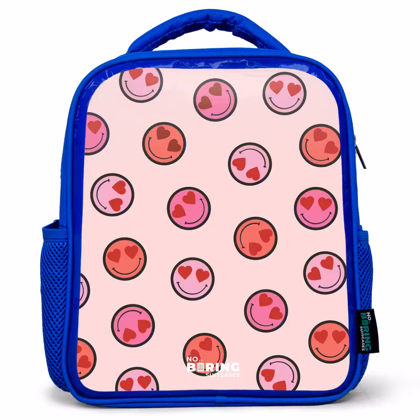 Kids backpack - Blue - Heart - Smiley - Pattern — 1