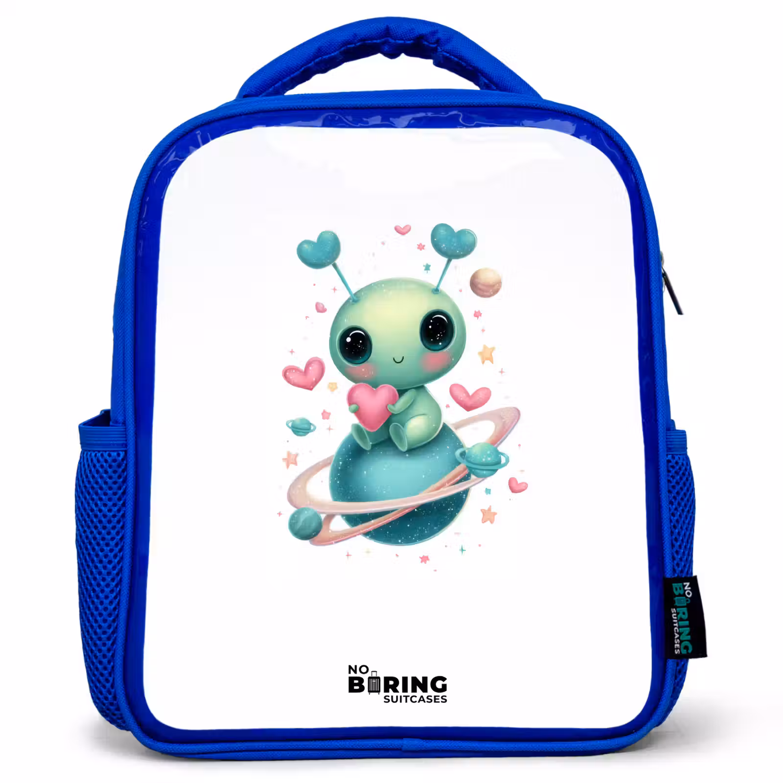Kids backpack - Blue - Sweet alien creature with heart — 1