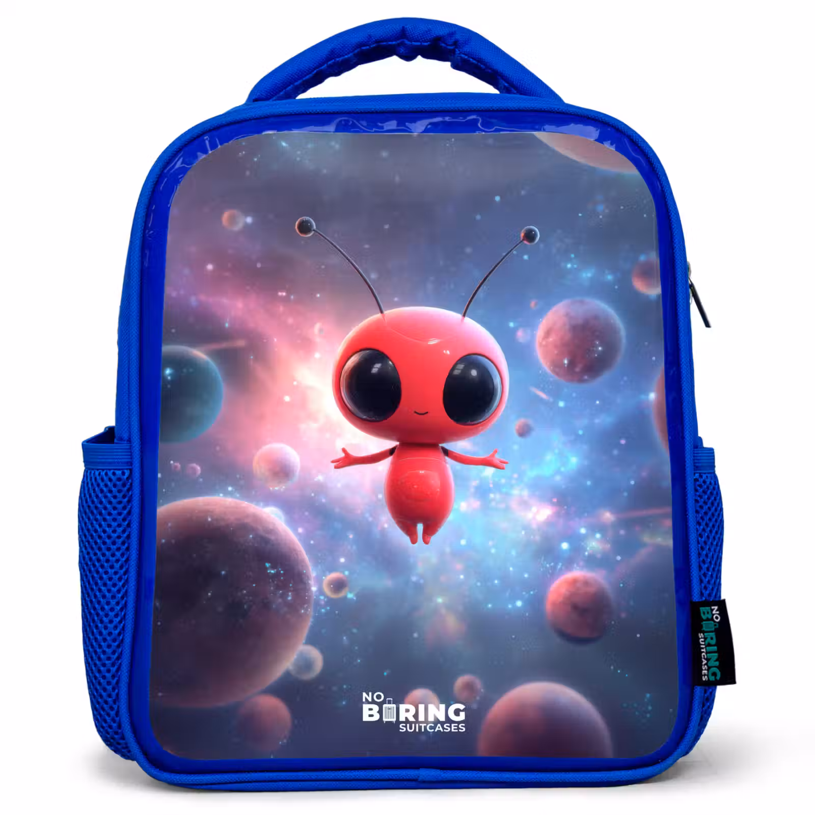 Kids backpack - Blue - Red Space Being in Cosmic Dance — 1