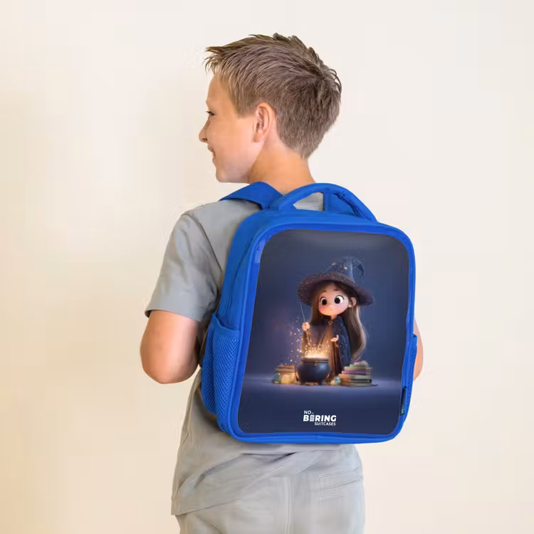 Kids backpack - Blue - Enchanted girl with cauldron — 2