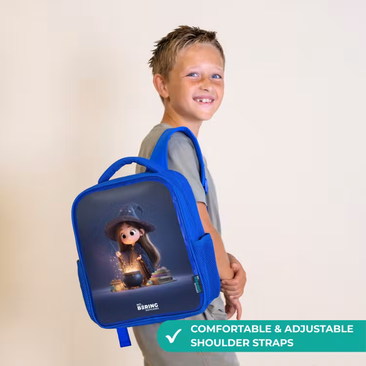 Kids backpack - Blue - Enchanted girl with cauldron — 4