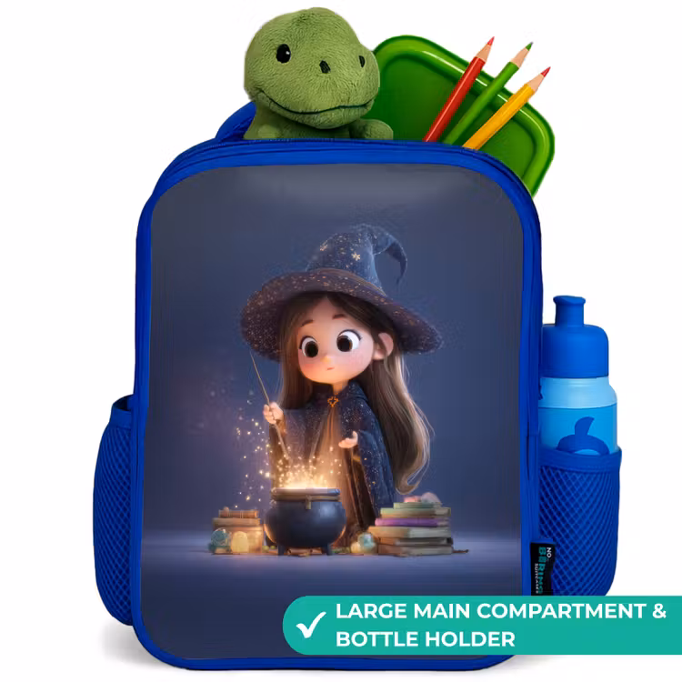 Kids backpack - Blue - Enchanted girl with cauldron — 5