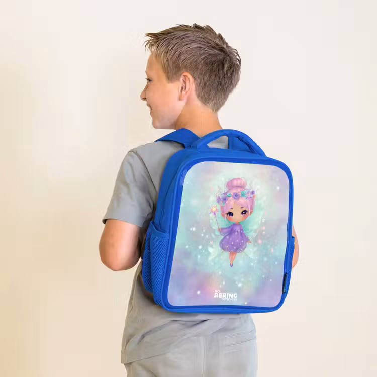 Kids backpack - Blue - Flower fairy in pastel shine — 2