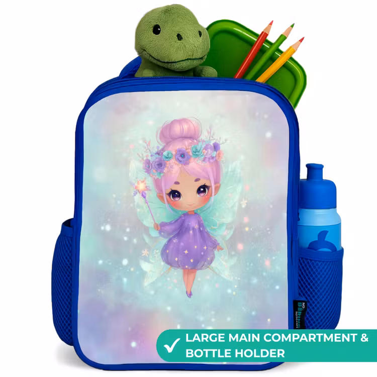 Kids backpack - Blue - Flower fairy in pastel shine — 5