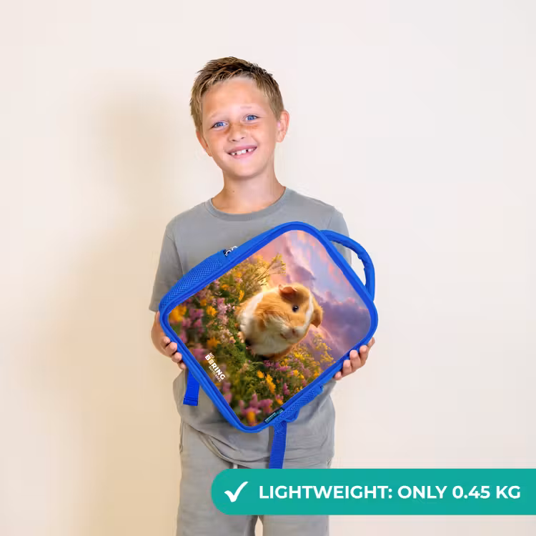 Kids backpack - Blue - Guinea pig - Nature - Animal — 3