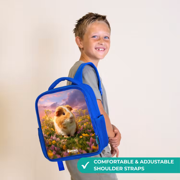 Kids backpack - Blue - Guinea pig - Nature - Animal — 4