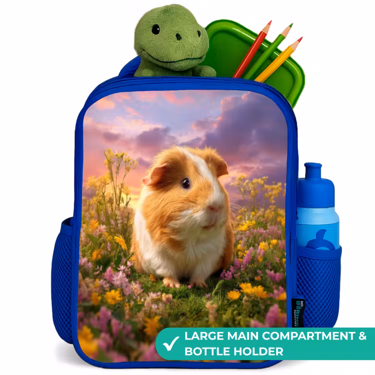 Kids backpack - Blue - Guinea pig - Nature - Animal — 5