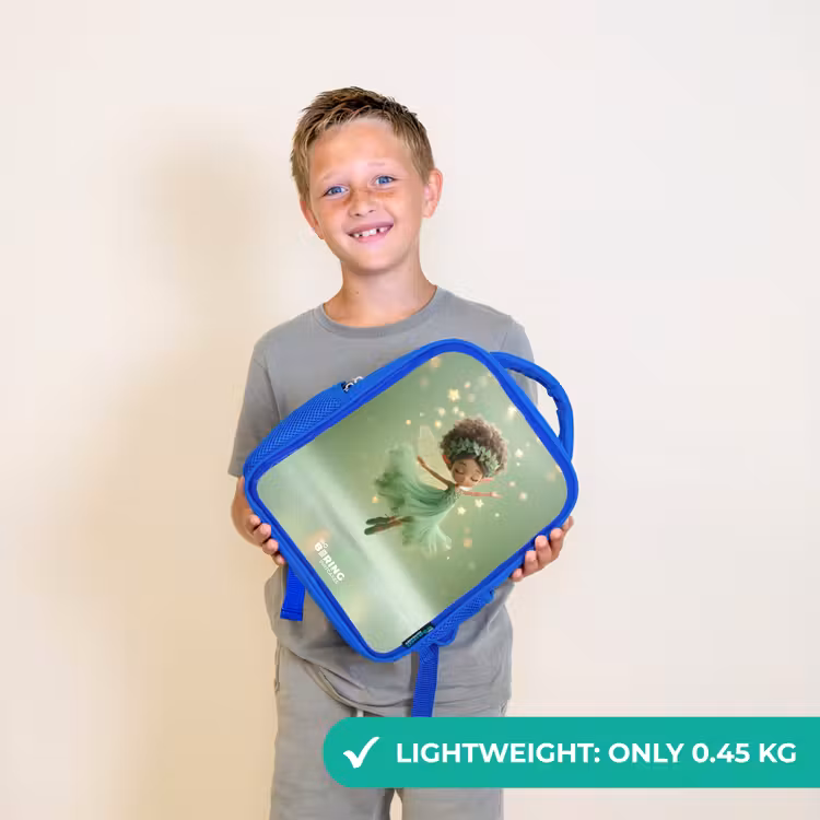 Kids backpack - Blue - Dancing fairy in green light — 3