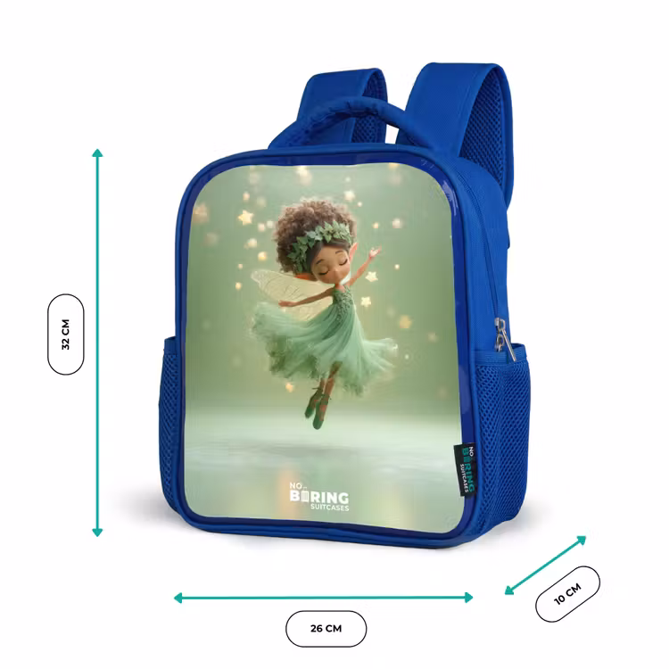 Kids backpack - Blue - Dancing fairy in green light — 6