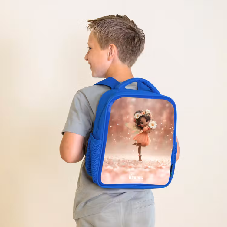 Kids backpack - Blue - Fairy with daisies — 2