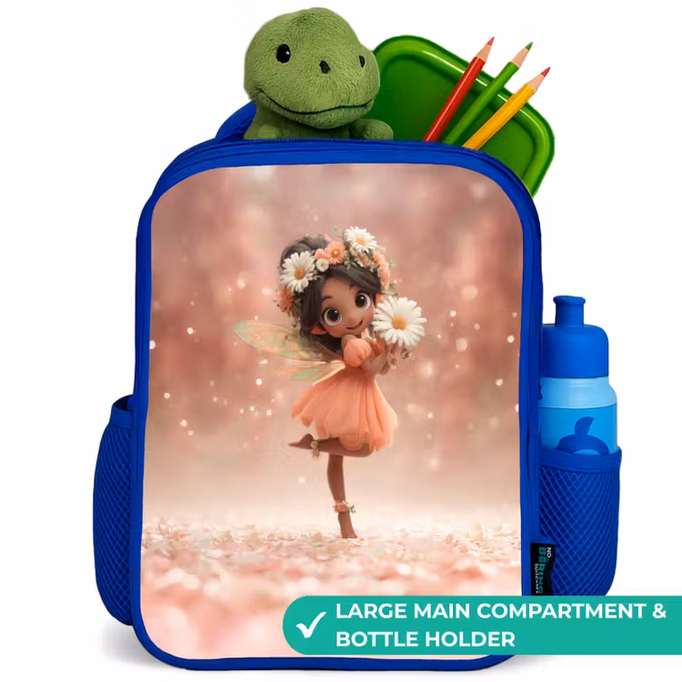 Kids backpack - Blue - Fairy with daisies — 5