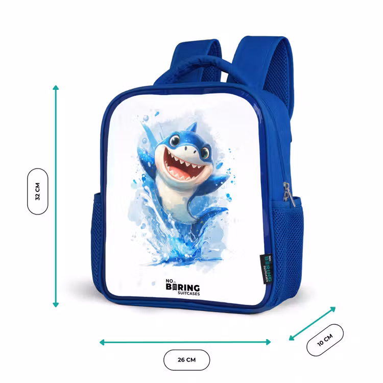 Kids backpack - Blue - Shark - Teeth - Water — 6