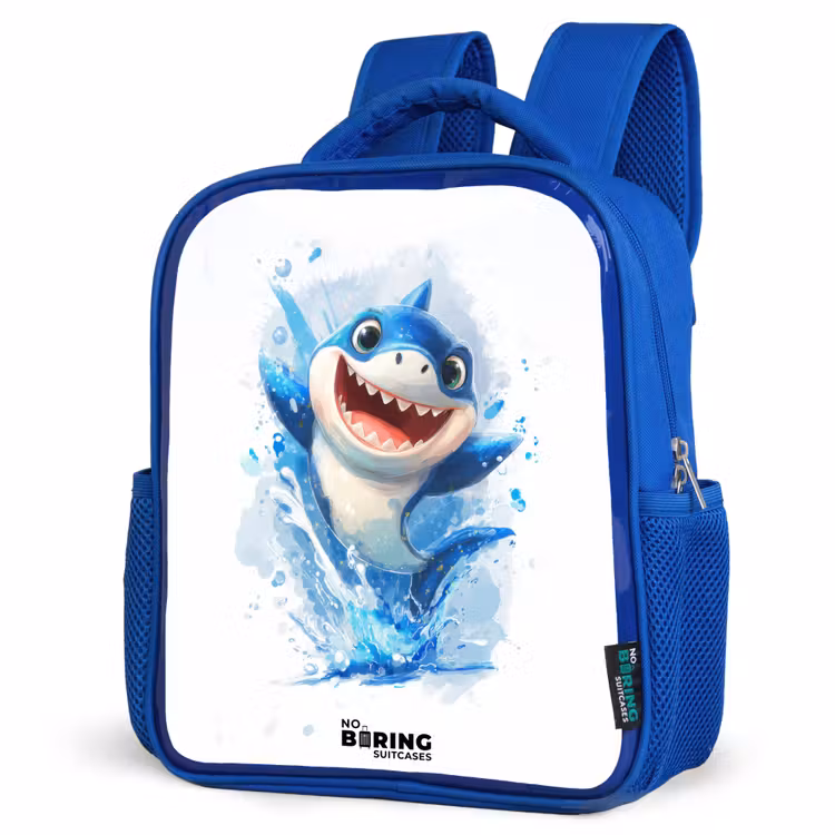 Kids backpack - Blue - Shark - Teeth - Water — 7