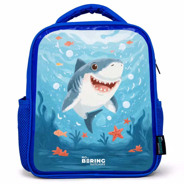 Kids backpack - Blue - Shark - Water - Sea — 1