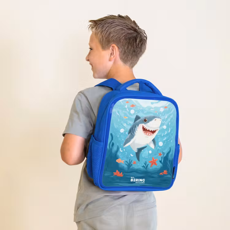 Kids backpack - Blue - Shark - Water - Sea — 2