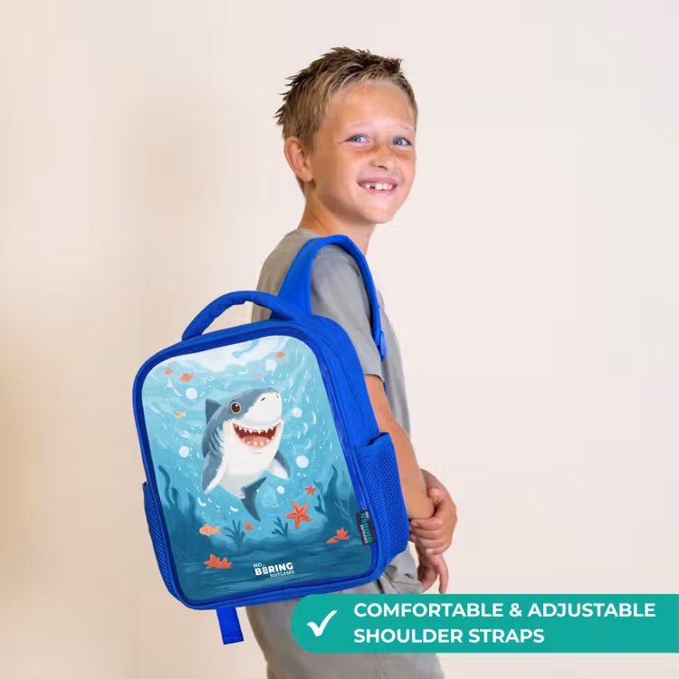 Kids backpack - Blue - Shark - Water - Sea — 4