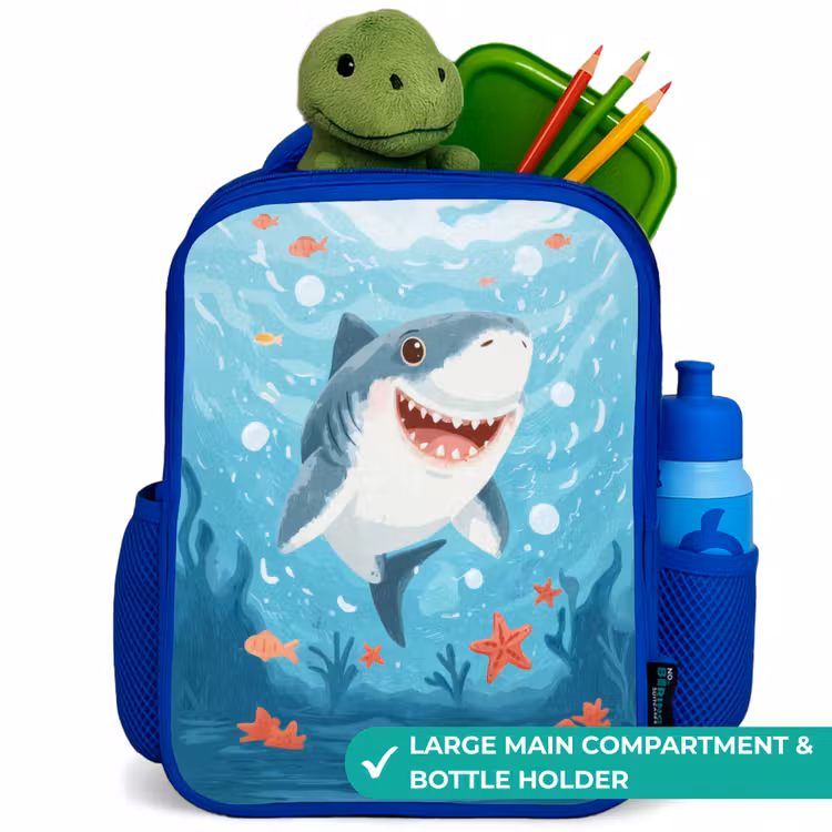 Kids backpack - Blue - Shark - Water - Sea — 5