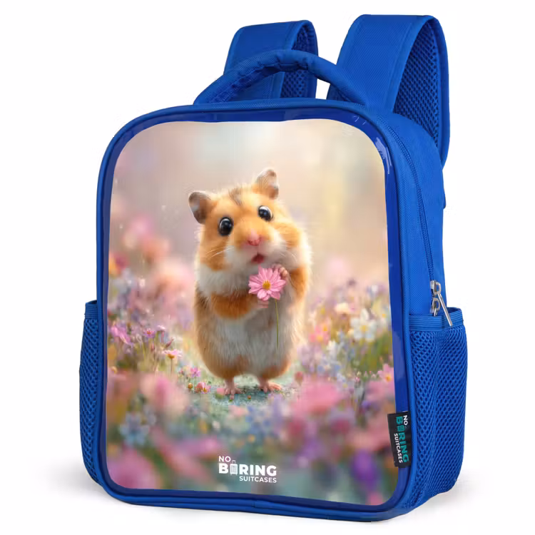 Kids backpack - Blue - Hamster - Flower - Nature - Animal — 7