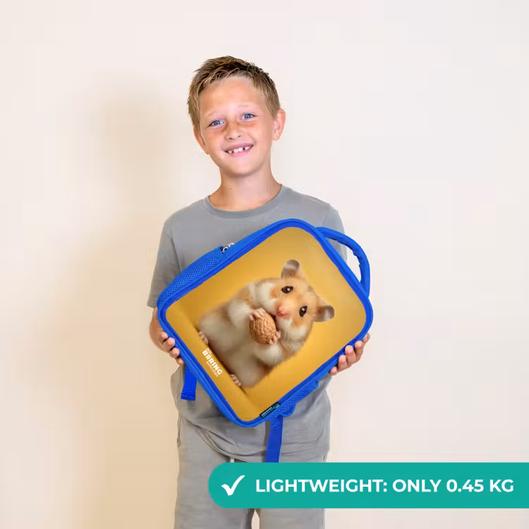 Kids backpack - Blue - Hamster - Walnut - Animal — 3