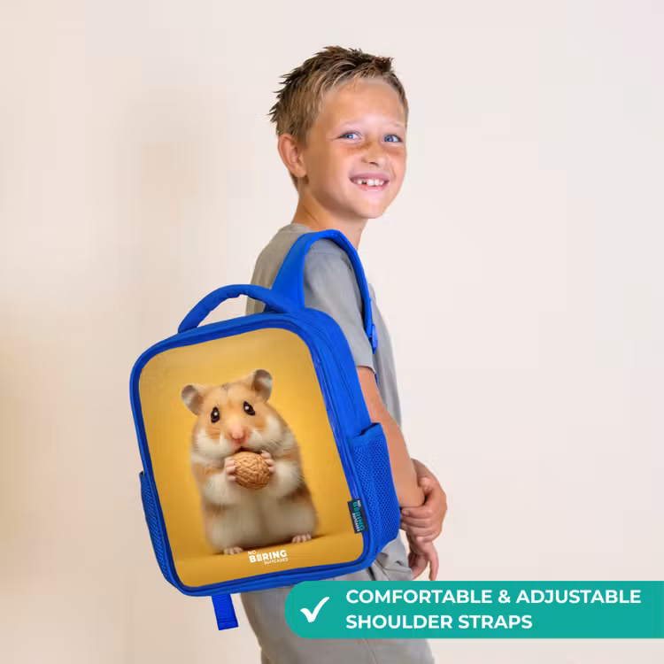 Kids backpack - Blue - Hamster - Walnut - Animal — 4