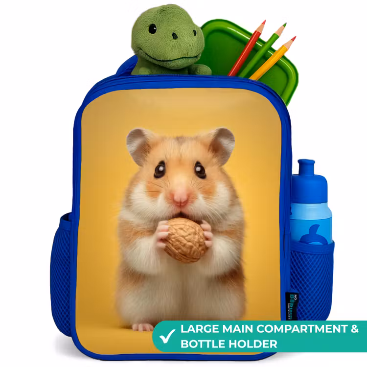 Kids backpack - Blue - Hamster - Walnut - Animal — 5