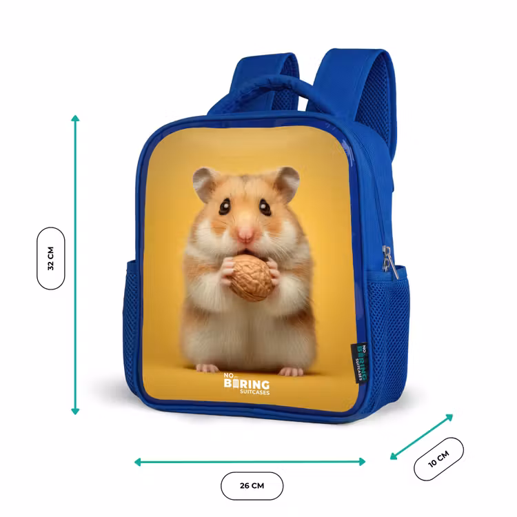 Kids backpack - Blue - Hamster - Walnut - Animal — 6