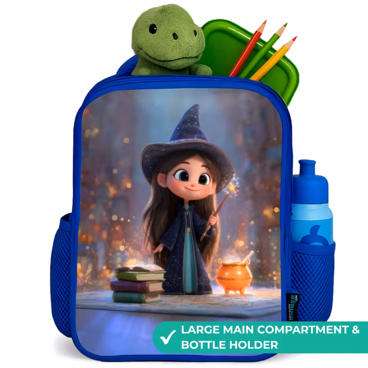 Kids backpack - Blue - Little enchantress in library — 5