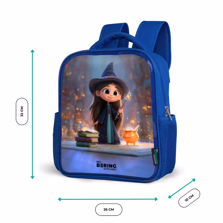 Kids backpack - Blue - Little enchantress in library — 6