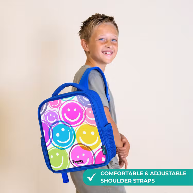 Kids backpack - Blue - Colorful explosion of smiles — 4