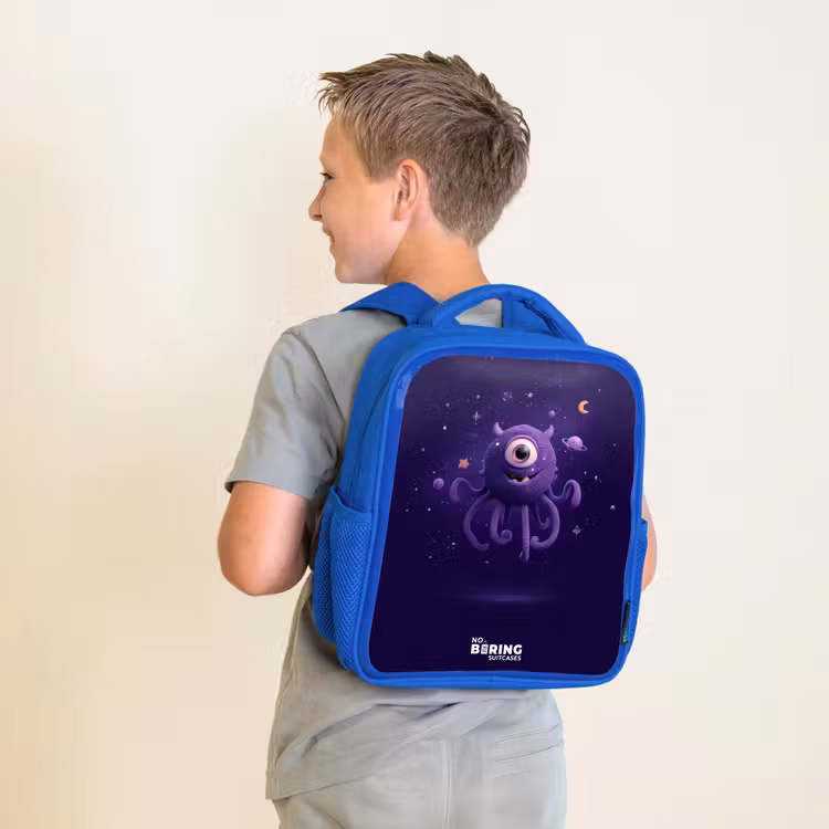 Kids backpack - Blue - Cosmic tentacle monster — 2