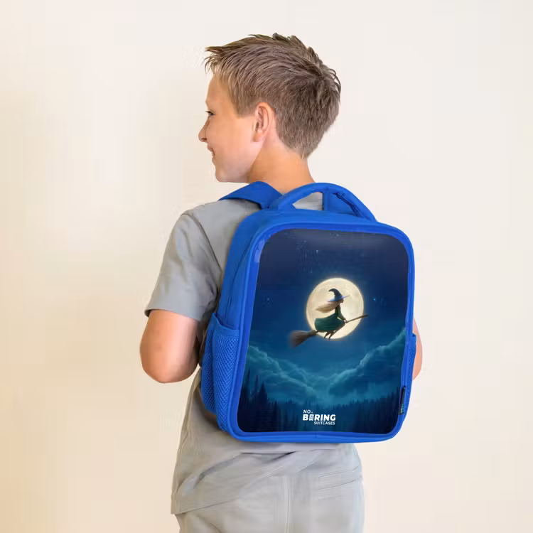 Kids backpack - Blue - Night Flight over the Forest — 2