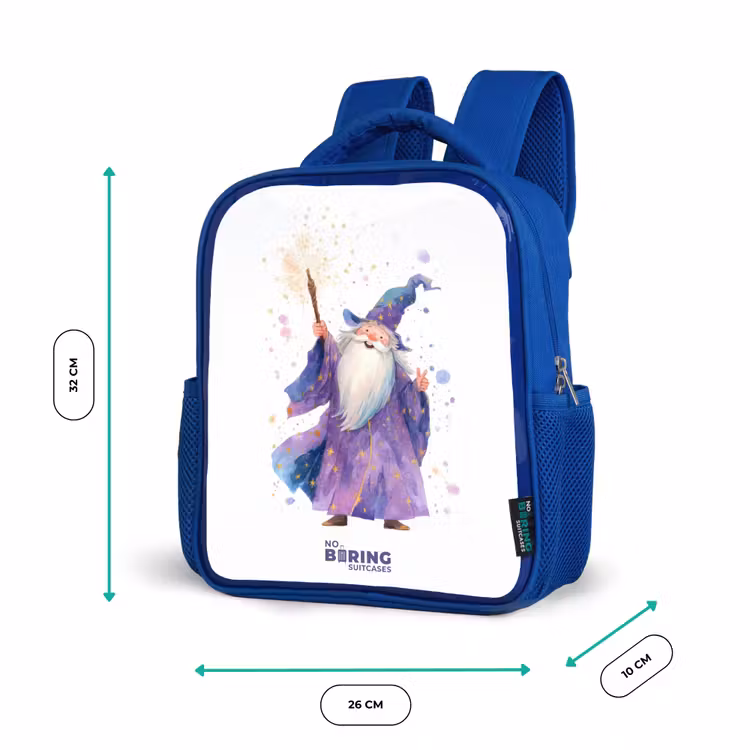 Kids backpack - Blue - Old magician with staff — 6